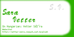 sara vetter business card